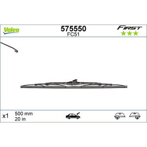 METLICA BRISACA 500mm - VALEO FIRST,BLISTER