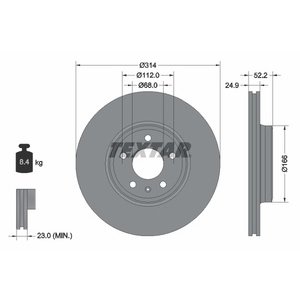 DISK PREDNJI  314 x 25  5/112 - A4: 08-, A5: 10-