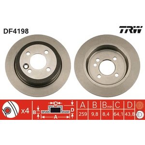 DISK ZADNJI  259 x 10  4/100 - COOPER 2001 -