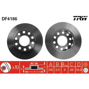 DISK ZADNJI  245 x 10  5/112 - AUDI 80 91-96/A4 00-09