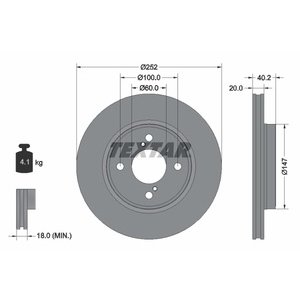 DISK PREDNJI 252 X 20 - SUZUKI SWIFT/BALENO V 17