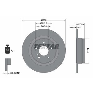 DISK ZADNJI  300 x 10  5/112 - C - CLASS (W204)  2007.