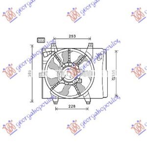VENTILATOR KOMPLET (BENZIN/DIZEL) (BEZ POSUDE) - KIA PICANTO 2008-2011 (SA)