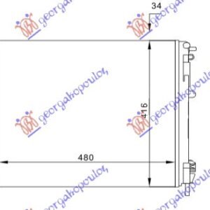 HLADNJAK MOTORA BENZIN/DIZEL (48x41) BEZ PUMPE - RENAULT CLIO II 1998-2001 (BB/CB)