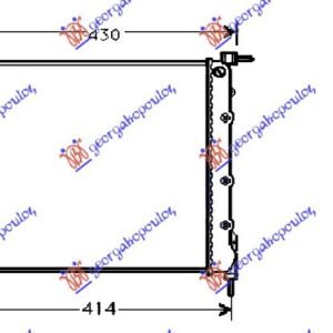 HLADNJAK MOTORA BENZIN (-AC) (35x37) SA PUMPOM (NISSENS) - RENAULT CLIO II 1998-2001 (BB/CB)