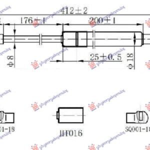 010908305.jpg AMORTIZER GEPEK VRATA (412L-340N) - RENAULT CLIO II 1998-2001 (BB/CB)