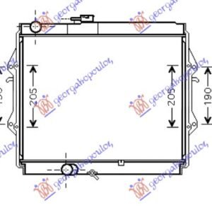 HLADNJAK MOTORA 2.4cc D (45x52.5x3.5) - TOYOTA HI-LUX 2WD 1998-2001 (LN 145)