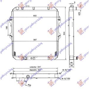 HLADNJAK MOTORA 2.4ccT DIZEL (55x52.5x3.7) 4WD (KOYO) - TOYOTA HI-LUX 4WD 1998-2001 (LN 150/170)