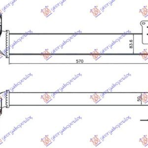 HLADNJAK INTERKULERA 1.5 DCi DIZEL (570x84x50) - RENAULT CLIO II/CAMPUS/THALIA 2001-2006 (BB/CB)