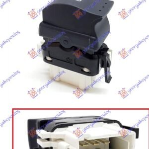 PREKIDAC U PREDNJIM/ZADNJIM VRATIMA (1 TASTER) (BELI KONEKTOR) (6 PIN) - RENAULT CLIO II/CAMPUS/THALIA 2001-2006 (BB/CB)