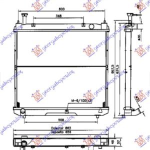 HLADNJAK MOTORA 2.4 DIZEL (52.5x62.5x26) 95-01 - TOYOTA HI-ACE 1995-2006 (LXH-RCH)