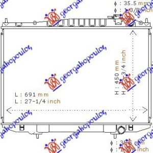 HLADNJAK MOTORA (+/-AC) (45x68.5) - NISSAN P/U 2WD-4WD 1998-2001 (D22)
