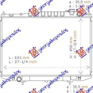 HLADNJAK MOTORA DIZEL (+/-AC) (71x45) - NISSAN P/U 2WD-4WD 1998-2001 (D22)