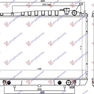 HLADNJAK MOTORA BENZIN 2.4i 16V (AUTO) (45x68.6x1.6) - NISSAN P/U 2WD-4WD 1998-2001 (D22)