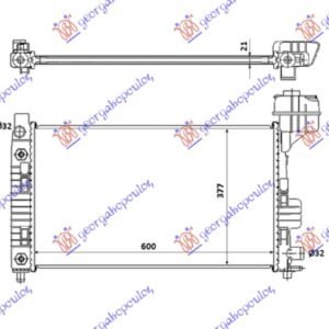 HLADNJAK MOTORA ZA SVE MODELE BENZIN (MAN/AUTO) (+/-AC) (600x359x22) SA POSUDOM - MERCEDES A CLASS 1998-2004 (W168)