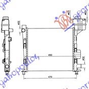 HLADNJAK MOTORA BENZIN (-AC) (400x348x26) SA POSUDOM - MERCEDES A CLASS 1998-2004 (W168)