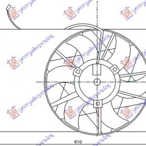 VENTILATOR KOMPLET (BENZIN/DIZEL) (HLADNJAK BEZ POSUDE) - MERCEDES A CLASS 1998-2004 (W168)