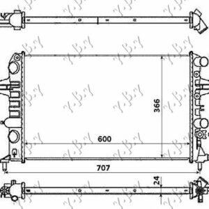 HLADNJAK MOTORA 1.6CC 16V (+AC) (60x37) - OPEL ZAFIRA 1999-2005 (T98)