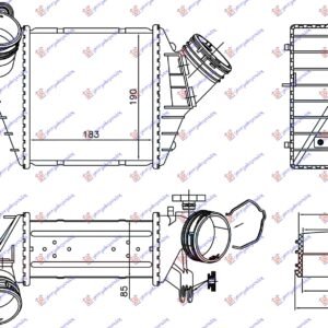 HLADNJAK INTERKULERA 1.9 TDI 02- (183x190x85) - VW NEW BEETLE 1998-2011 (9C1/1C1/1Y7)