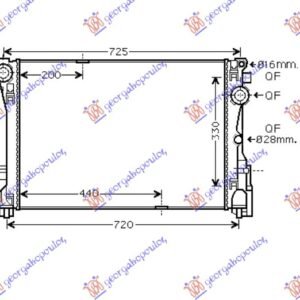 HLADNJAK MOTORA 1.6/1.8/2.0/2.1/3.5 (AUTO) (64x44x3.2) CEV 16mm (KOYO) - MERCEDES C CLASS 2007-2011 (W204)