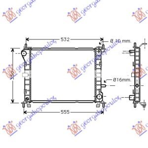 HLADNJAK MOTORA 1.4/1.6 (-AC) (45x35.8) - FORD FOCUS 1998-2004 (DNW/DFW)