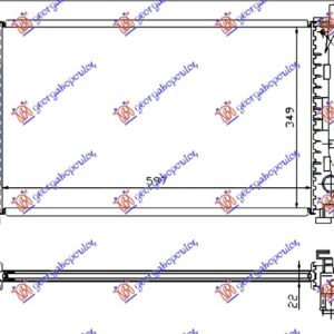 HLADNJAK MOTORA 1.4/1.6/1.8 (+/-AC) (60x35.8) (VALEO) - FORD FOCUS 1998-2004 (DNW/DFW)