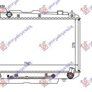 HLADNJAK MOTORA 2.0 16V (AUTO) (37.5x73.8x) (KOYO) - TOYOTA RAV 4 2000-2005 (XA20)
