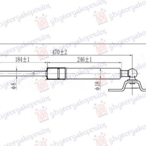 AMORTIZER GEPEK VRATA (470L-206N) - MITSUBISHI COLT 1996-1999 (CJ1/CJ/CP)