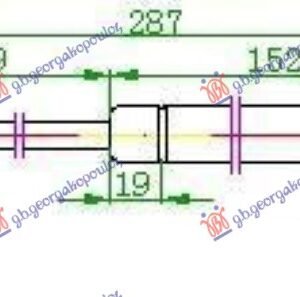 AMORTIZER GEPEK VRATA (287L-365N) - SEAT CORDOBA 1999-2002 (6K1/6K2)