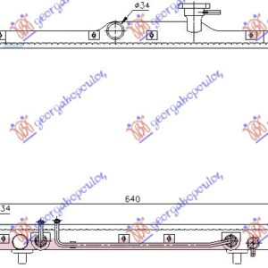 HLADNJAK MOTORA 1.3/1.5/1.6 (AUTO) (+/-AC) (33.5x64.5) - HYUNDAI ACCENT SDN 1999-2002 (LC)