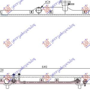 HLADNJAK MOTORA 1.3/1.5/1.6 (AUTO) (+/-AC) (33.5x64.5) (KOYO) - HYUNDAI ACCENT SDN 1999-2002 (LC)