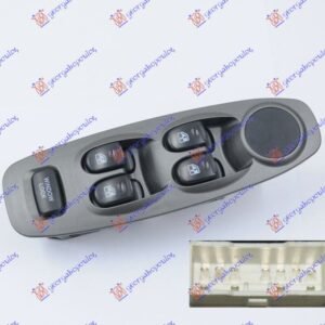 PREKIDAC U PREDNJIM VRATIMA (4 TASTERA) (11 PIN) - HYUNDAI ACCENT SDN 1999-2002 (LC)