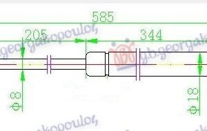 AMORTIZER HAUBE (587.5L-590N) - HYUNDAI ACCENT SDN 1999-2002 (LC)
