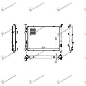 HLADNJAK MOTORA 1.9 DIZEL (520x378x42) 00- - FIAT STRADA 1999-2005 (178/278)