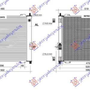 HLADNJAK MOTORA I KLIME 1.2 BENZIN (MANUELNI/AUTOMATSKI) (434x388) 03- (NISSENS) - RENAULT TWINGO 2000-2007 (C06)