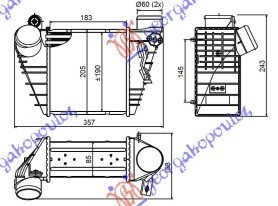 017106210.jpg HLADNJAK INTERKULERA BENZIN-DIZEL (183x195x85) 18mm - SEAT LEON 1999-2005 (1M1)