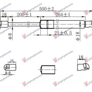 AMORTIZER HAUBE (500L-310N) - VW POLO 2002-2005 (9N2)