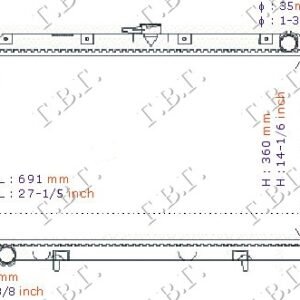 HLADNJAK MOTORA 1.6/2.0 16V (68x36) - NISSAN PRIMERA 1999-2001 (P11)