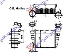 HLADNJAK INTERKULERA 1.9-2.0 TDi (23x207x62) - VW PASSAT 2000-2005 (3B3/3B6)