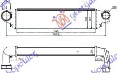HLADNJAK INTERKULERA 2.0 TD 01-03 (54x130x50) (50-62) - BMW SERIES 3 SDN 2002-2005 (E46)