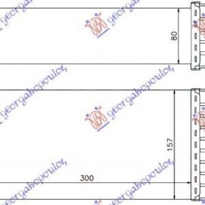 HLADNJAK INTERKULERA 1.6 HDi (300x158x80) - CITROEN C3 2002-2010 (FC/FN)