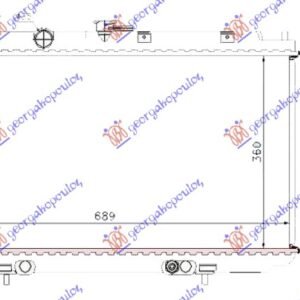 HLADNJAK MOTORA 2.0i 16V BENZIN (AUTO) (+/-AC) (360x690) (CEVI 35/35) - NISSAN PRIMERA 2002-2008 (P12)