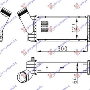 HLADNJAK INTERKULERA 2.0 HDi DIZEL (300x125x64) - CITROEN XSARA 2000-2004 (N1/N0/N2)