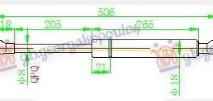 AMORTIZER HAUBE (506L-140N) - CITROEN C5 2001-2004 (DE/DC)