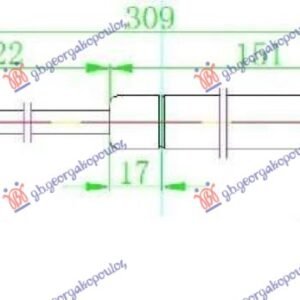 AMORTIZER GEPEK STAKLA (310L-255N) - CITROEN C3 PLURIEL 2003-2010 (HB)
