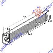 HLADNJAK INTERKULERA 2.2-2.3-3.0 HDI-JTD (740x127x64) - CITROEN JUMPER III 2006-2014