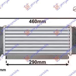 HLADNJAK INTERKULERA 1.3 MJTD DIZEL (290x130x64) - FIAT 500 2007-2015 (312)