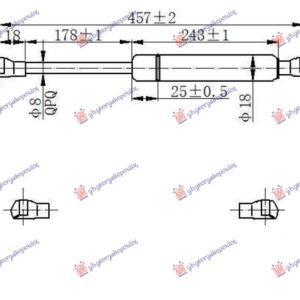 AMORTIZER GEPEK VRATA (460L-350N) - FIAT 500 2007-2015 (312)