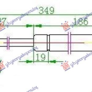 AMORTIZER GEPEK VRATA (350L-440N) - MERCEDES SLK 1996-2004 (R170)
