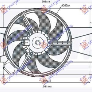 VENTILATOR KOMPLET (BENZIN/DIZEL) (-AC) (OKRUGLI KONEKTOR) - FORD FUSION 2002-2012 (JU)